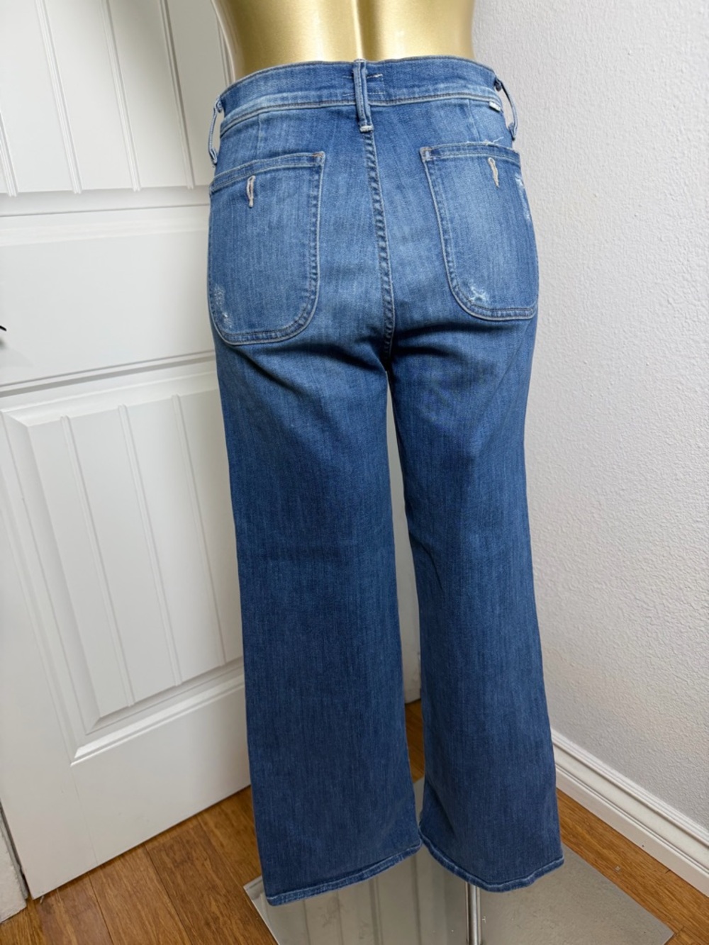 MOTHER Blue High-Rise Wide Leg Jeans 27 - Picture 4 of 9